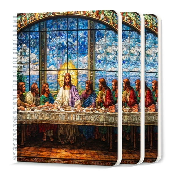 Spiral Journal Notebook,50 Sheets A5 College Ruled Notebook/Journal 3 Pcs for School Office Home - The Last Supper With Jesus And The Twelve Disciples
