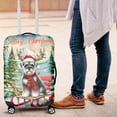 thumbnail image 4 of Merry Christmas Santa Reindeer Antlers Schnauzer Sleigh Xmas Winter Holiday Travel Luggage Cover Miniature Schnauzer Dog Lover Suitcase Dust Protective Decor - 00023, 4 of 5