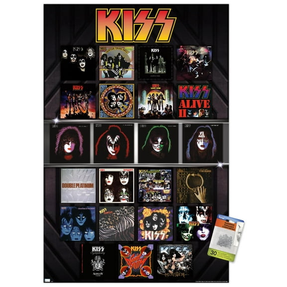 Kiss - Albums Wall Poster with Pushpins, 22.375" x 34"
