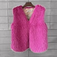 thumbnail image 4 of adviicd Fashion Women Faux Fur Vest Sleeveless Jacket Winter Warm Coats Outwear Comfy Soft Waistcoat (Hot Pink, S), 4 of 9