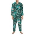 thumbnail image 3 of Sikiie Lephants in the Jungle Mens Pajama Set, Soft Warm Long Sleeve Sleepwear, Cozy Button-Down Pjs for Men-X-Large, 3 of 7