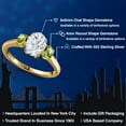 thumbnail image 2 of Gem Stone King 18K Yellow Gold Plated Silver Green Peridot Ring Set with Moissanite (2.10 Cttw), 2 of 7