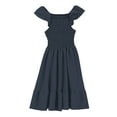 thumbnail image 5 of Gamivast Orders Placed My Account Recently Girls Summer Dresses Cute Ruffle Sleeve Smocked Midi Dress Kids Flowy Dress Vacation Casual Beach Dress Sundresses Navy Clearance Clothes Under $ 5.00, 5 of 8