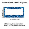 thumbnail image 2 of 2PC Beautiful Blue White Hibiscus Floral License Plate Prame Aluminum Rust-Proof Auto Parts License Plate Decorative Screws Fit Standard 2 Holes 1 U.S. License Plate, 12.2x 6.3 Inch, 2 of 7