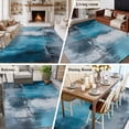 thumbnail image 5 of 8'x10' Area Rugs, Blue Grey Indoor Outdoor Area Rug for Living Room Bedroom, Modern Oil Painting Abstract Vintage Washable Bathroom Rugs Kitchen Floor Carpet Mats Home Decor Aesthetic, 5 of 8