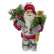 12" Standing Santa Dressed in a Warm Sweater and Fur Boots Christmas Figure