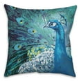 thumbnail image 2 of Creative Products Colorful Painted Peacock 16 x 16 Spun Poly Pillow, 2 of 3