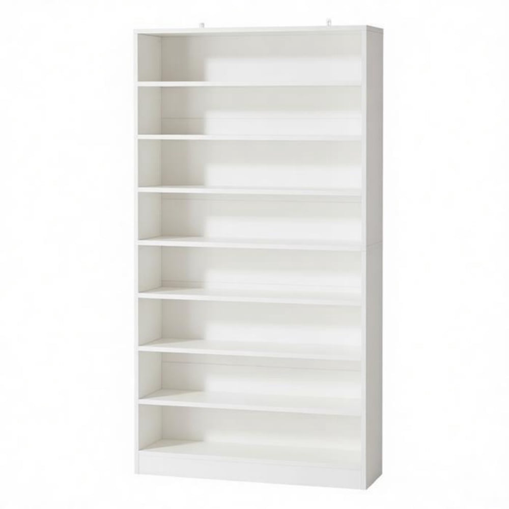 Minimalist Storage Bookshelf, E1 Particle Board Display Cabinet with Anti-Tip Device & Non-Slip Pads, Space-Saving Organizer for Living Room Bedroom Office