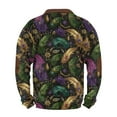 thumbnail image 4 of Resicozy Mardi Gras Sweatshirt for Men Printed Casual Long Sleeve Sweatshirts 1/4 Zipper Stand Collar Pullover Green 1 2XL, 4 of 5