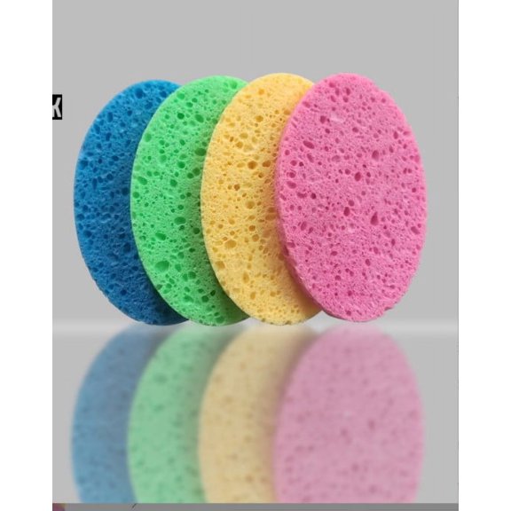 12Pcs Oval Facial Sponges Face Cleaning Sponge Portable Face Scrubbers Face Washing Sponges