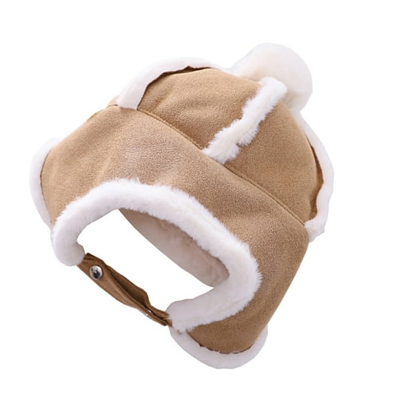 Pretyzoom 1Pack Baby Girl Hat Lei  Hat for Kids with Ear Flaps in Khaki