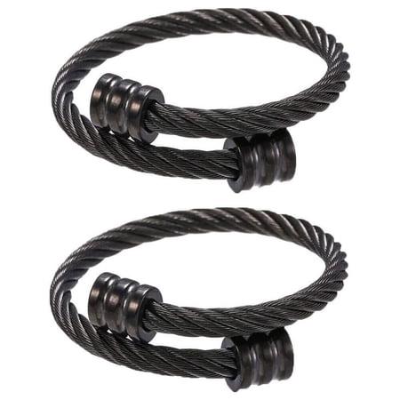 2PCS Titanium Ion Bangle Magnetic Lymphatic Drainage Wrist Cuff Men Bracelet