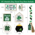 thumbnail image 3 of Día de San Patricio Decoración de madera de trébol de cuatro hojas | Signo de la suerte con adorno irlandés | Decoración festiva de oficina en casa interior y exterior | Regalo navideño | Acento de, 3 of 8