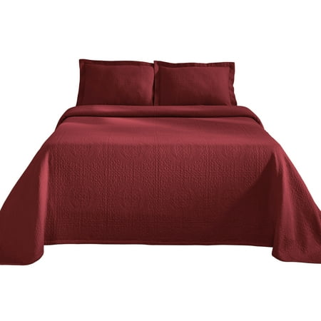 Impressions Brynner Cotton Basket Bedspread 3-Piece Bedding Set, Queen