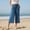 Sky Blue, variant on Generic Women's Linen Wide Leg Capri Pants High Wasited Pull On Elastic Waist Casual Pant Loose Comfy Workout Yoga Trousers
