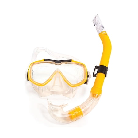 Yellow Baja Adult Goggles Mask and Snorkel Set