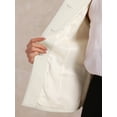 thumbnail image 5 of INSPIRE CHIC Women's Contrast Turn Down Collar Pocket Single Breasted Winter Peacoat L Beige, 5 of 6