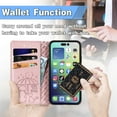 thumbnail image 4 of for iPhone 16 Pro Max Case, Premium PU Leather Wallet Case [Cat & Dog & Flowers Embossed] Card Slots Kickstand Magnetic Closure Flip Case Cover for iPhone 16 Pro Max, Rosegold, 4 of 5