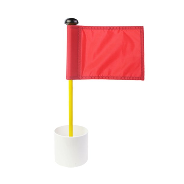 Palo de bandera de golf de 2 secciones, bandera y copa para entrenamiento de rojo Sunnimix Poner banderas verdes