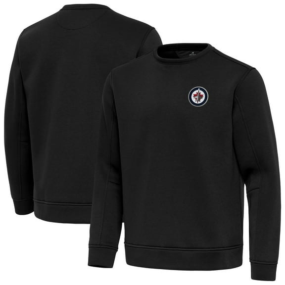 Men's Antigua Black Winnipeg Jets Relevant Lightweight Pullover Sweatshirt