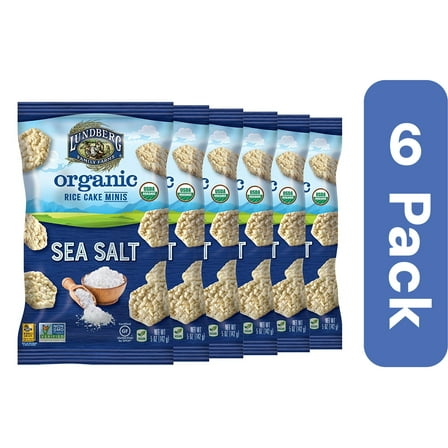 Lundberg Organic Rice Cake Minis, Sea Salt, 6 Pack, 5 oz