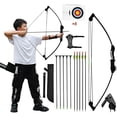 thumbnail image 1 of Piaoyu Arco y Flecha para Adolescentes, Juego de Tiro con Arco para Principiantes, para Práctica de Tiro con Arco Compuesto para Jóvenes, Entrenamiento de Tiro con Arco Al Aire Libre y en el Patio, Re, 1 of 12