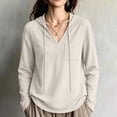thumbnail image 2 of Hooded Sweatshirts for Women Casual Drawstring Solid Color Loose Fit Long Sleeve Casual Pullover Fall and Winter Hoodies, 2 of 9