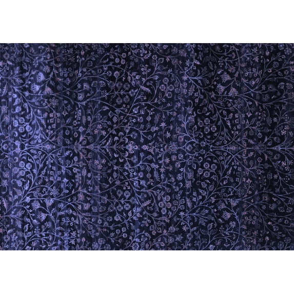 Ahgly Company Machine Washable Indoor Rectangle Persian Blue Traditional Area Rugs, 5' x 7'