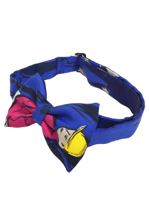 Pre-Owned HERMES NOEUD PAPILLON Paddock Bowtie Choker Bracelet Blue 100% Silk...