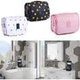thumbnail image 2 of Neceser multifuncional, neceser portátil, impermeable, para colgar en el viaje, para mujeres y niñas (rosa y blanco), 2 of 4