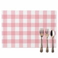 thumbnail image 2 of Pink Gingham Buffalo Check Placemats Set of 6, Pink White Table Mats Washable Heat-Resistant Non-Slip Place Mats for Kitchen Dinner Table Indoor Outdoor Decor,13x19 Inch, 2 of 9