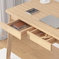thumbnail image 5 of KULAGAGA Modern Simple Style 47.2"*21.6" PC Desk Computer Desk with Solid Wood Legs, Home Office Study Writing Table Workstation, Oak, 5 of 7