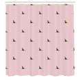 thumbnail image 2 of Ambesonne Sea Animals Shower Curtain, Pattern of Shark Fins, 69"Wx70"L, Blush Black, 2 of 4