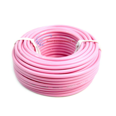 12 Gauge 50 Feet Pink Audiopipe Car Audio Home Remote Primary Cable Wire