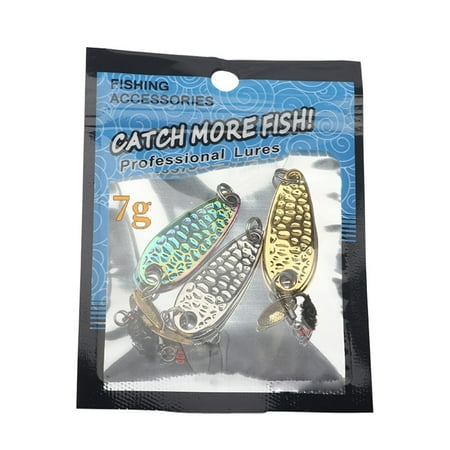 Lierteer 3.5/5/7g Sequins Fishhook Flies Spinners Spoon Bait Metal Fishing Jigs Lure