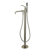 Kingston Brass KS7038ABL English Country Freestanding Tub Faucet with Hand Shower, Brushed Nickel
