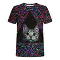 thumbnail image 4 of Xysaqa Men's Big & Tall Funny Graphic Tees Mens Summer T-Shirts Casual Crewneck Cool Party Short Sleeve Novelty Cats Printed Shirts Mens Shirts 3X 4X 5X Summer Savings, 4 of 5