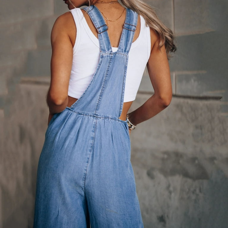 Bigersell Women Jumpsuits Stretchy Jumpsuit Women Fashion Solid Oversize  Denim Pokets Splicing Casual Zipper Fringe Jeans Overalls Rompers Pants  Bottoms Ladies' Loose Boyfriend Jumpsuits 