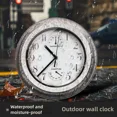 thumbnail image 1 of Outdoor Waterproof Wall Clock Hygrometer Thermometer Bathroom Kitchen Patio Shop Living Room Decorative Wall Clock Silent Clock, 1 of 5