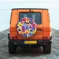 thumbnail image 6 of KLL The Garden Tricolor Pansy Flower Pattern 14-17 inch Spare Tire Cover Universal Wheel Protector for Truck SUV Trailer Camping Rv Tire Covers-15 inch, 6 of 6