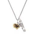 thumbnail image 1 of Delight Jewelry Brown Tiger Print Heart with Nurse Hat Silvertone Best Friends Forever Bar Charm Necklace, 23", 1 of 4