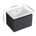thumbnail image 7 of 24'' Bathroom Vanity with Ceramics Sink, Floating Wall-Mounted Single Basin Vanity Set with Soft-Closing Door Hinges & Hidden Handles, Black, 7 of 7
