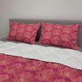 thumbnail image 2 of Oriental Comforter & Sham Bedding Set, Simplistic Themed Peaceful Pattern with Lotus Flowers, 3 pcs Duvet Set Microfiber Filling Quilt, 5 Sizes, Magenta Sand Brown, by Ambesonne, 2 of 4