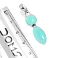 thumbnail image 2 of 925 Silver Pendant For Chain Necklace For Women Aqua Chalcedony Stone Silver Pendant March Birthstone Simple Silver Pendant Gift For Ladies On Wedding 925 Silver Jewelry With Gemstone, 2 of 3