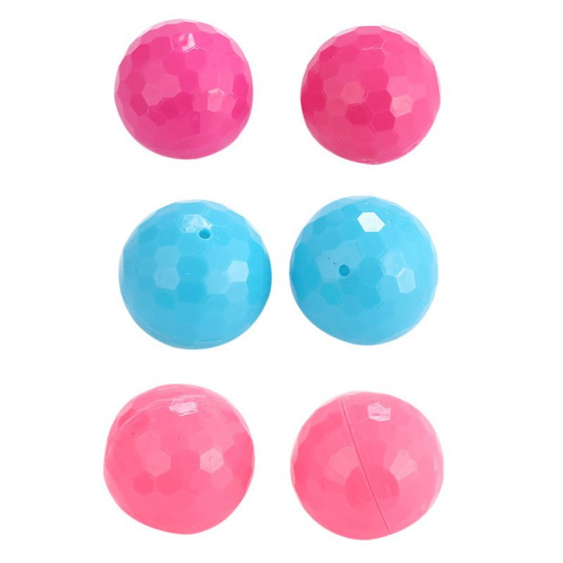 6 Packs Of Multi Colored Hollow Plastic Ball With Bell Pet Interactive