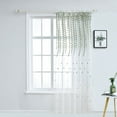 thumbnail image 5 of Embroidered Transparent Curtains, Natural Embroidered Voile Drapes and Curtains Weeping Leaves Design for Kids Room Window Treatment Drapery Semi Sheer White and Green 39.4" x 75", 1 Panel, 5 of 7