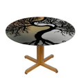 thumbnail image 3 of BCIIG Yin-yang Tree Roots Round Table Cover Stain Resistant Washable Indoor Outdoor Tablecloth Kitchen Dining Wedding Parties Waterproof 100% Polyester Fiber 42-46, 3 of 8