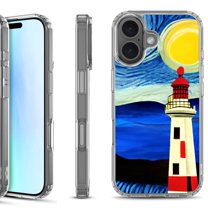 For iPhone 17 Shockproof Protective Phone Case, by OneToughShield - Starry Night Lighthouse