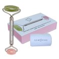 thumbnail image 1 of GEM PWR Cuarzo Rosa + Rodillo de Jade para Masaje de Cara y Cuello Piedras Preciosas Dobles con Mango de Acero Duradero y Bolsa de Viaje. Minimiza las arrugas, reduce la hinchazón y restaura la elasti, 1 of 5