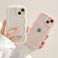 thumbnail image 4 of Wave Frame Case for iPhone 15 6.1 inch Phone Case,Cute Wave Frame Slim Fit Shockproof Phone Bumper Cover Soft Pretty Curly Wavy Case Anti-Scratch TPU Case - White, 4 of 10